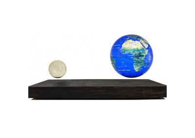 Globe terrestre Magnetic Land Double base en lévitation terra luna
