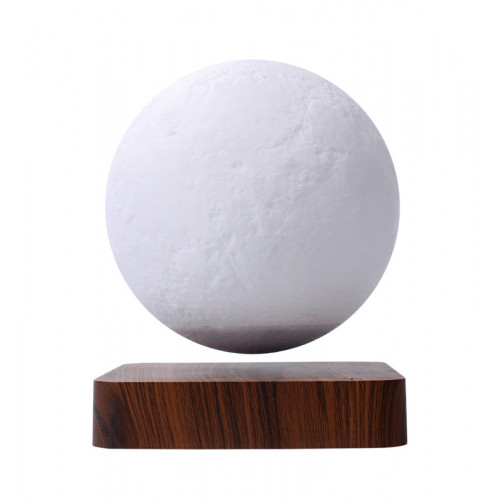 Globe Lune 3D En Lévitation Moonflight – Socle Bois Foncé – MagneticLand